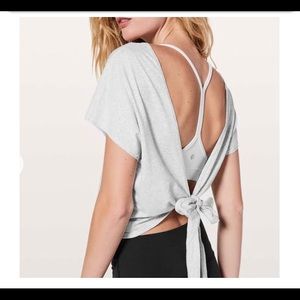Lululemon Cropped Open Back Tie Tee